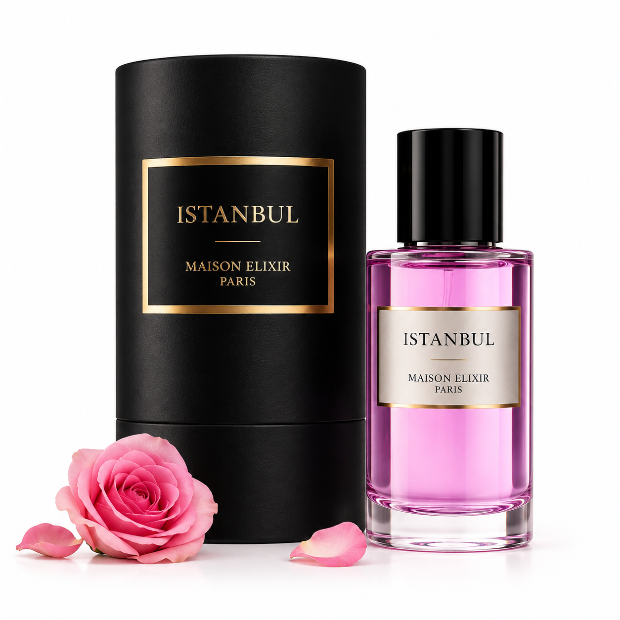 Maison Elixir Paris Istanbul Eau de Parfum 50ml mit Originalverpackung auf weißem Hintergrund