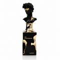 Lattafa His Confession Eau de Parfum 100ml luxuriöser schwarzer Flakon mit goldenen Details auf weißem Hintergrund