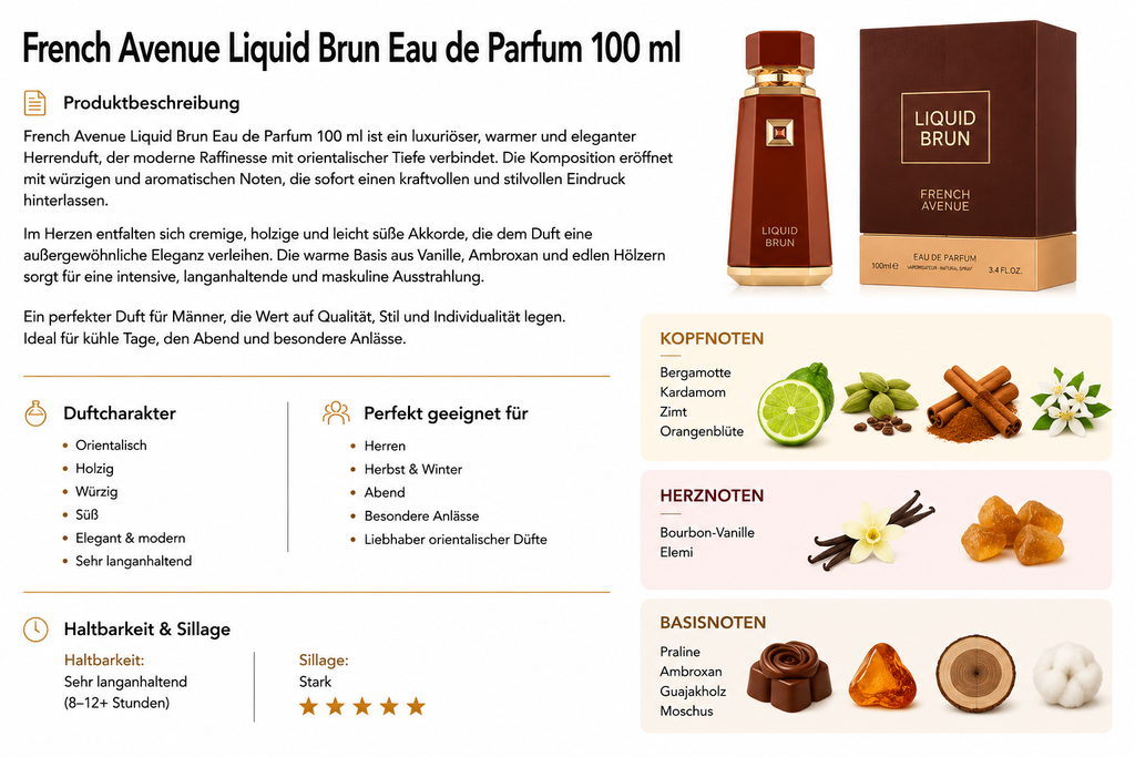 French Avenue Liquid Brun Eau de Parfum 100 ml Vorderansicht