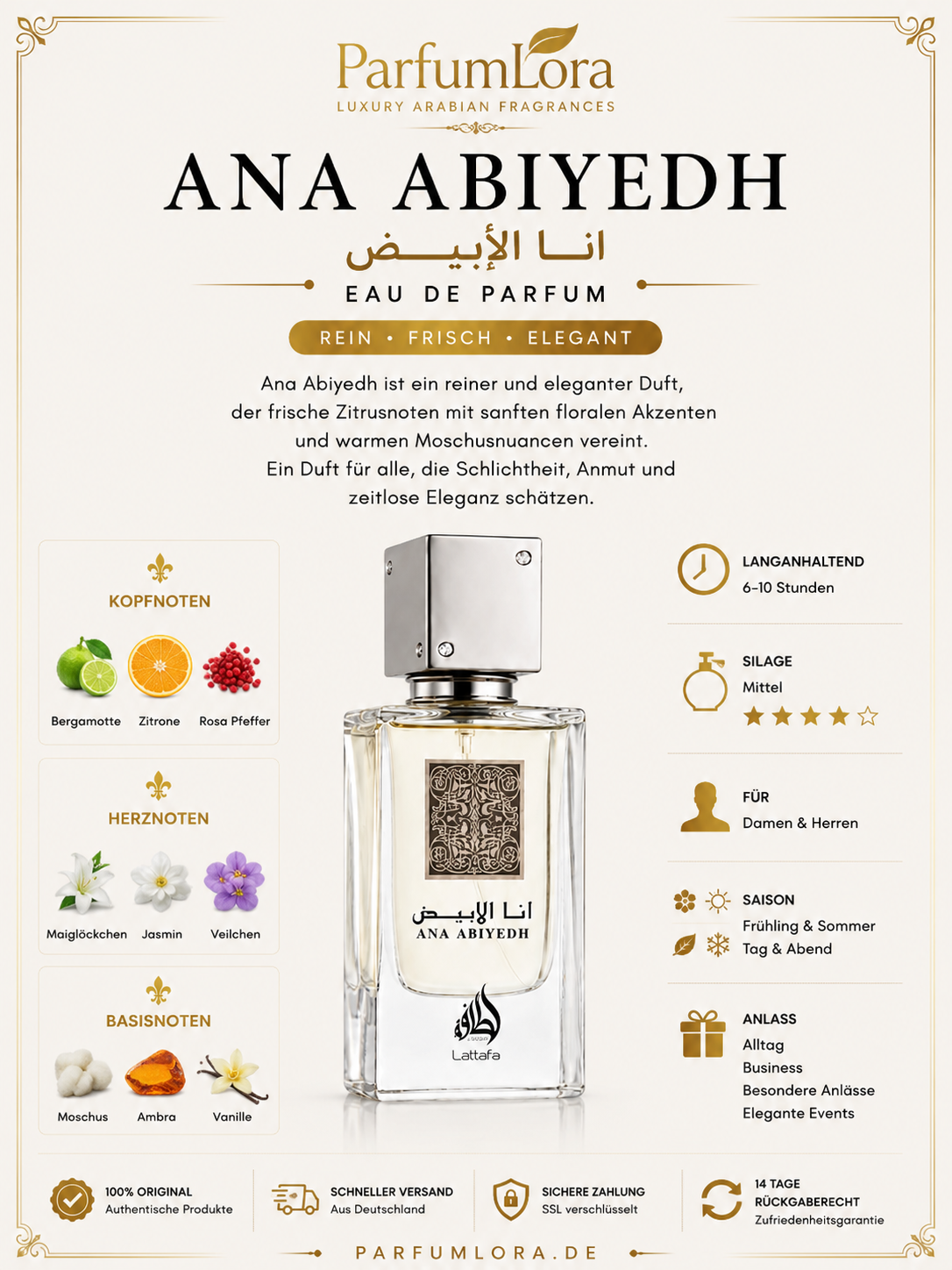 Lattafa Ana Abiyedh EDP 60 ml