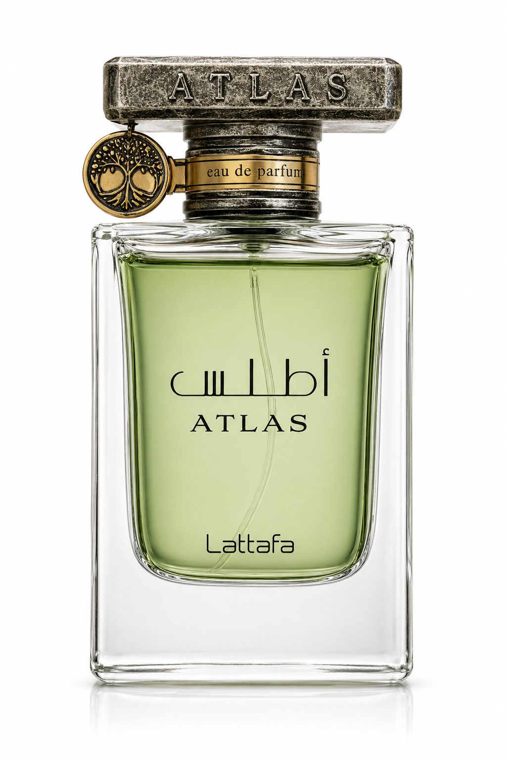 Lattafa Atlas Eau de Parfum 55 ml aquatisches Herrenparfum auf weißem Hintergrund