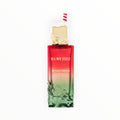Rimaal Gulf Orchid Ruby Fizz Eau de Parfum 100ml in einem rot-grünen Glasflakon mit Strohhalm-Verschluss.