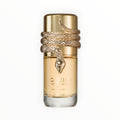 Rimaal Lattafa Musamam White Intense Parfumflakon mit goldener Schlange auf dem Deckel vor weißem Hintergrund